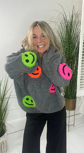 Γυναικείο πουλόβερ με πλεκτό smiley