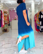 Φόρτωση εικόνας στο εργαλείο προβολής Συλλογής, Γυναικείο φόρεμα casual Tie-Dye V-Neck με σχισμή στρίφωμα
