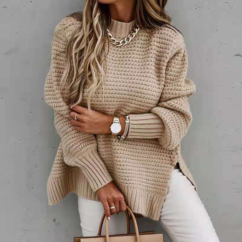 Γυναικείο φθινοπωρινό και χειμώνα χαλαρό πλεκτό πουλόβερ